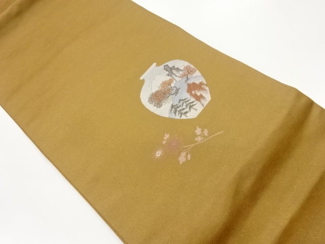 JAPANESE NAGOYA OBI / WOVEN TREES & KIKU